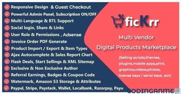 ficKrr - Multivendor Digital Marketplace With Subscription