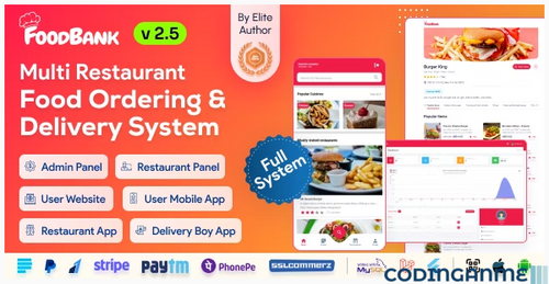 More information about "FoodBank Multi Restaurant - Food Delivery App | Restaurant App with Admin & Restaurant Panel"