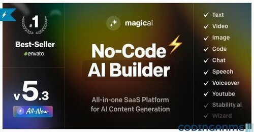 More information about "MagicAI - OpenAI Content, Text, Image, Chat, Code Generator as SaaS"