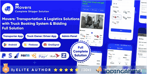 More information about "Movers : Online Load, Truck Booking & Lorry, Bid, Cargo, Logistics Transport Services Full Solution"