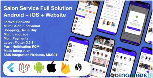 More information about "Multi Salon, Individual Appointments Booking System Full App Solution Flutter / Laravel / Angular"