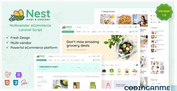 Nest - Multivendor Organic & Grocery Laravel eCommerce