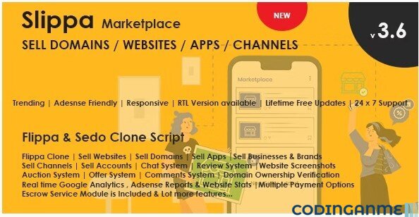 Slippa - Domains,Website ,App & Social Media Marketplace PHP Script