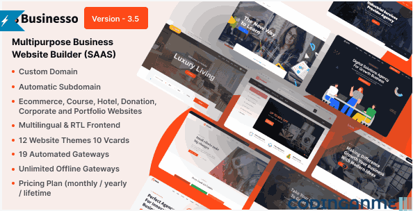 Businesso - Multipurpose Website Builder SAAS (Multitenancy)