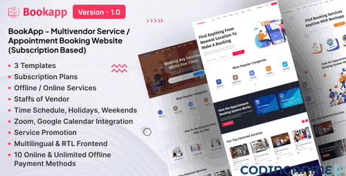 More information about "Bookapp - Multivendor Service / Appointment Booking Laravel Website (Subscription Based)"