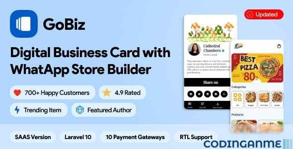 GoBiz - Digital Business Card and WhatsApp Store Maker | SaaS | vCard Builder