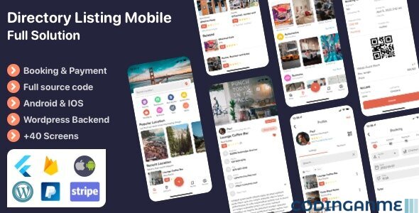 Listar FluxPro - Flutter mobile directory listing & booking - Wordpress Backend