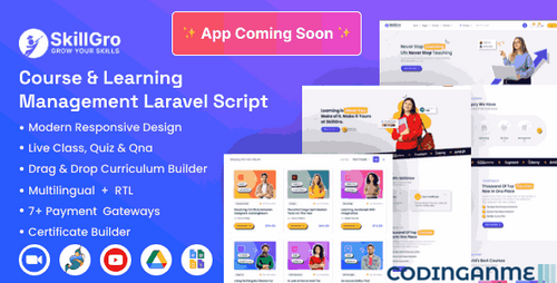 More information about "SkillGro - Course & Learning Management System Laravel Script (LMS)"