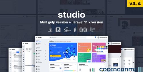 More information about "Studio - HTML & Laravel 11.x Bootstrap 5 Admin Template"