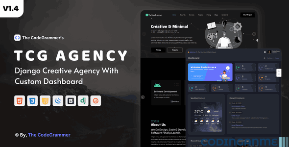 TCG AGENCY - Python Django Creative Digital Agency Script With Custom Dashboard