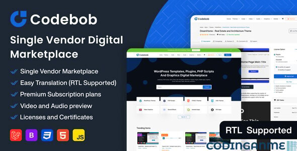 Codebob - Single-Vendor Digital Marketplace