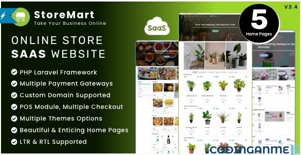 StoreMart SaaS - Online Product Selling Business Website Builder