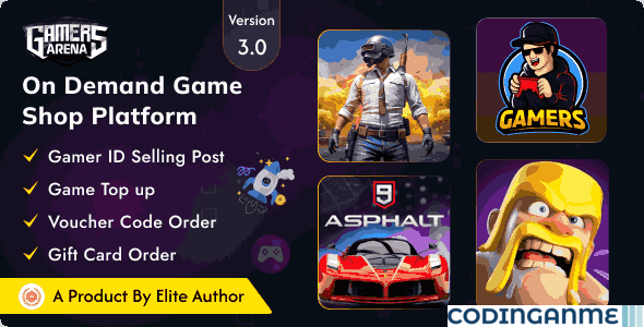 Gamers Arena - Digital Online Game Store, Game Top Up , Voucher & Gamer ID Selling Tools Php