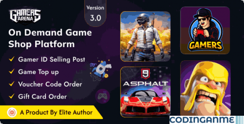 More information about "Gamers Arena - Digital Online Game Store, Game Top Up , Voucher & Gamer ID Selling Tools Php"