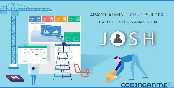 Josh - Laravel Admin Template + Front End and CRUD