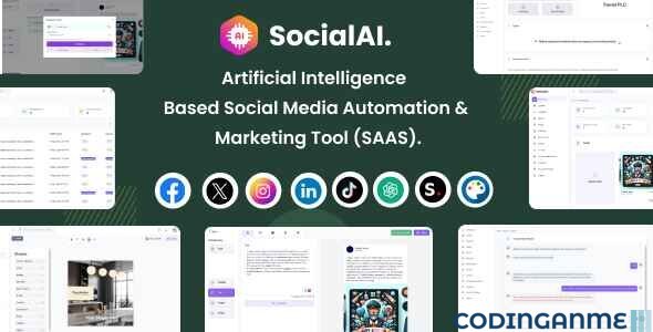 SocialAI - Artificial Intelligence Based Social Media Automation & Marketing Tool (SAAS)