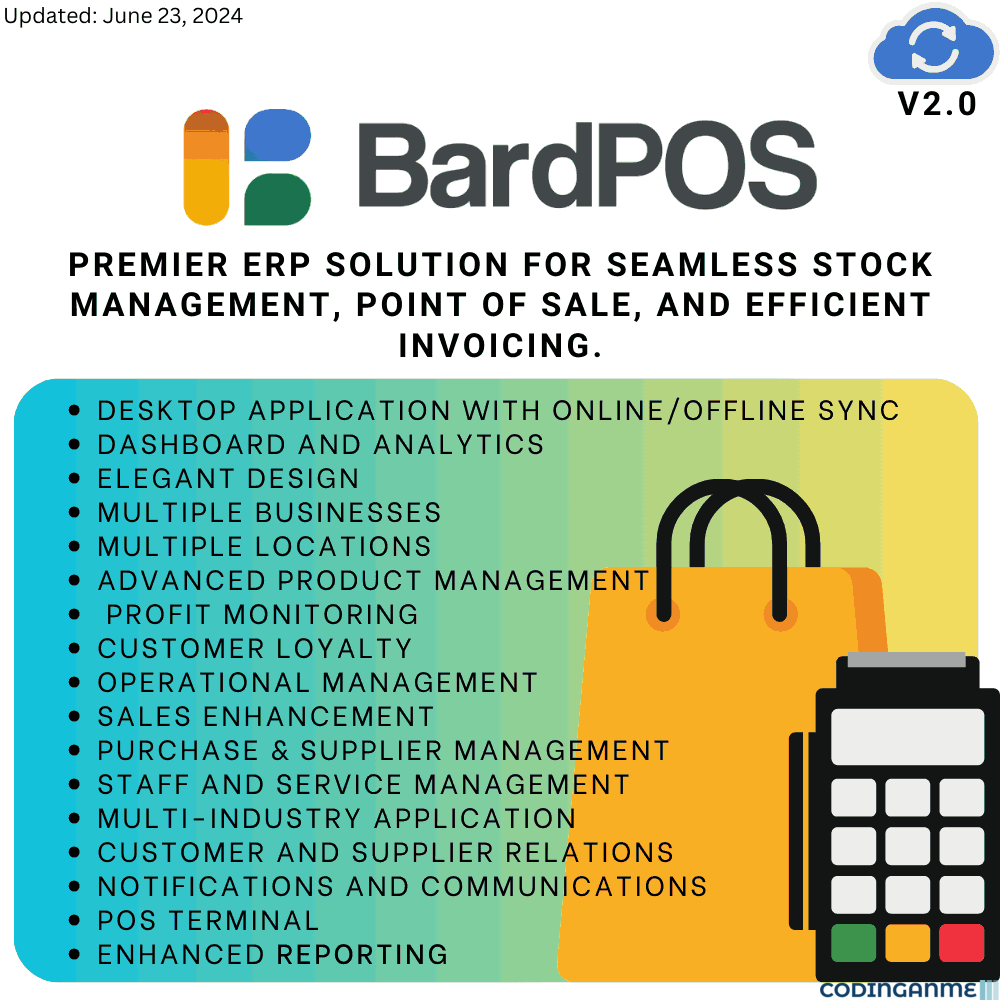 BardPOS - Premier ERP Solution for Seamless Stock Management, Point of Sale, and Efficient Invoicing