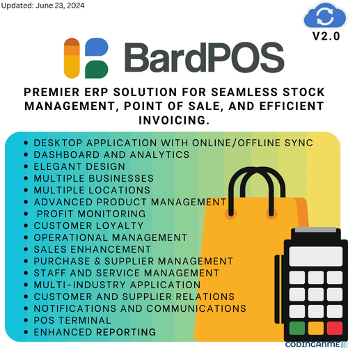 More information about "BardPOS - Premier ERP Solution for Seamless Stock Management, Point of Sale, and Efficient Invoicing"