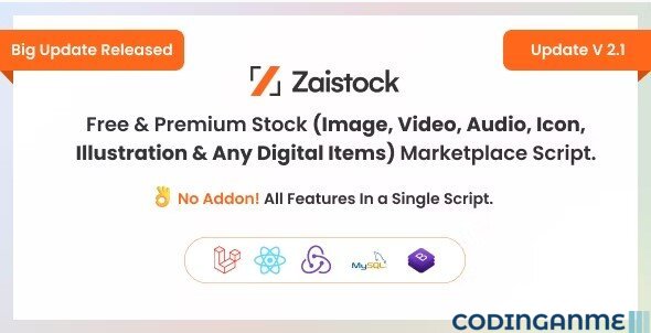 Zaistock - Free & Premium Stock Photo, Video, Audio, Icon Illustration Script